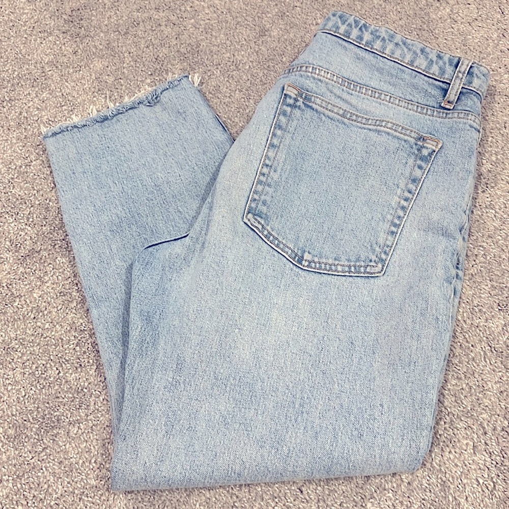 Topshop Straight Frayed Jeans